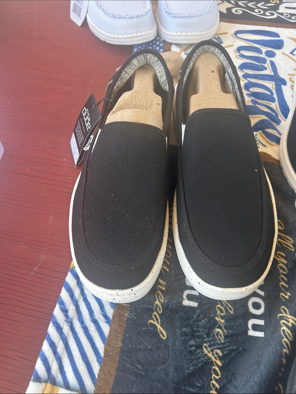 Hey Dude Black Slip-On Canvas Loafers